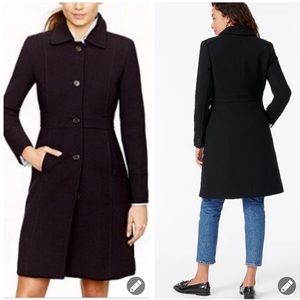 J. Crew black wool double cloth lady day coat 3852